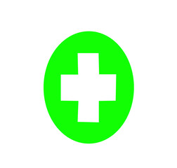 Obraz premium first aid kit logo medical icon vector stock on white background