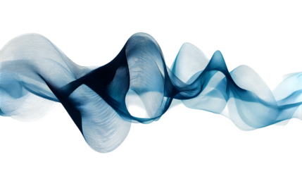 Blue wavy line in minimalist abstract style, isolated on white