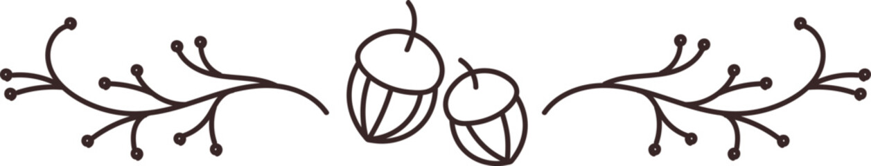 Acorns and Branches Border Divider