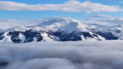 Fototapeta premium Patagonia Time Lapse In El Calafate Santa Cruz Argentina. Breathtaking Aerial View Of Time Lapse Drone Footage. Nature Travel Destinations Snow Covered Forest Trees. Nature Sky Patagonia Aerial View.