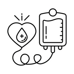 Blood Donor Vector outline illustration style icon. EPS 10 file