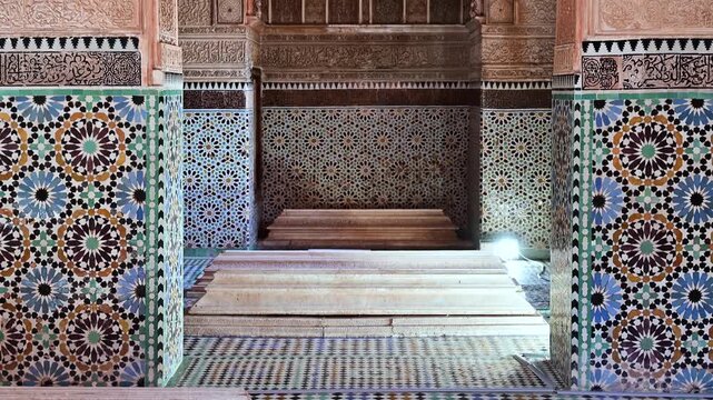 View of the Saadian Tombs in Marrakech, Morocco