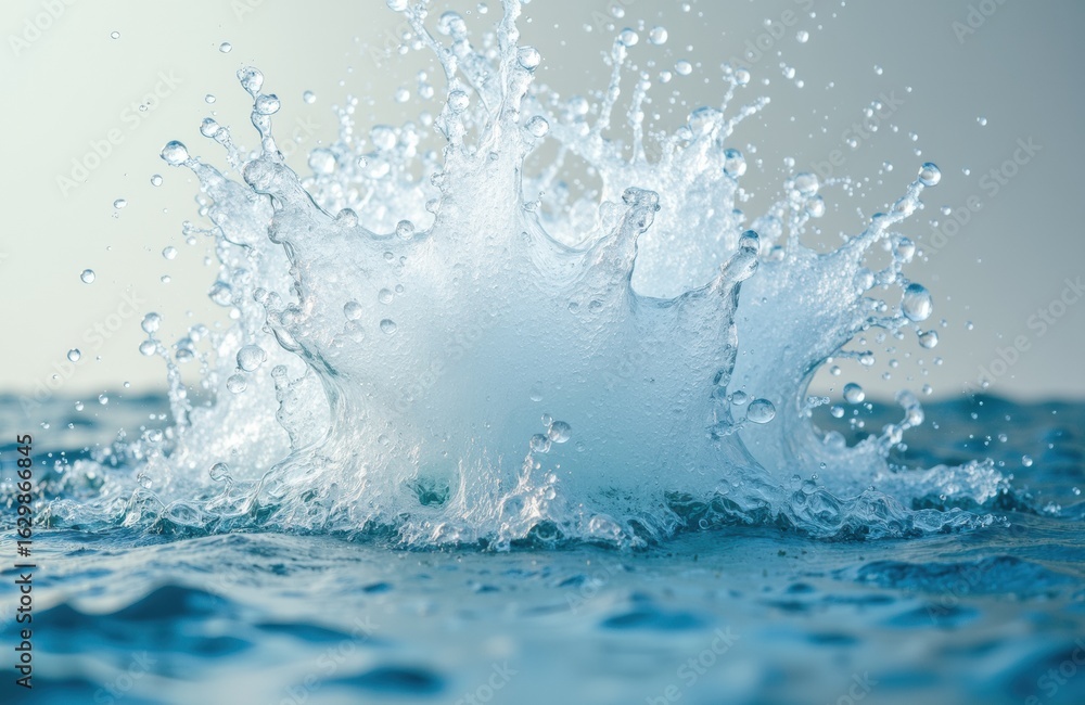 Aufkleber a splash of water creating dynamic movement in a calm aquatic scene