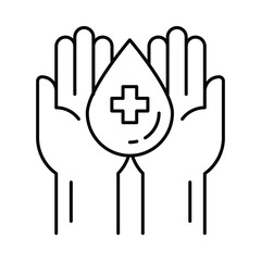 Blood donation  Vector outline illustration style icon. EPS 10 file