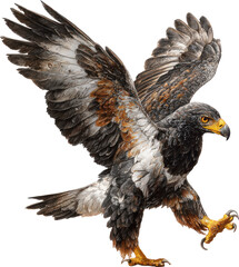 Obraz premium Majestic eagle in flight with its wings spread wide in the sky