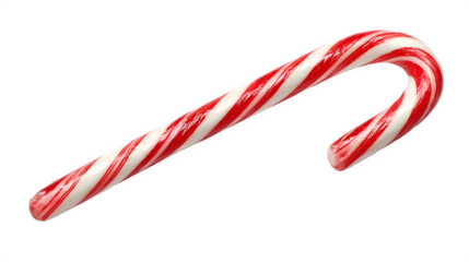 Classic red and white striped candy cane, isolated on white