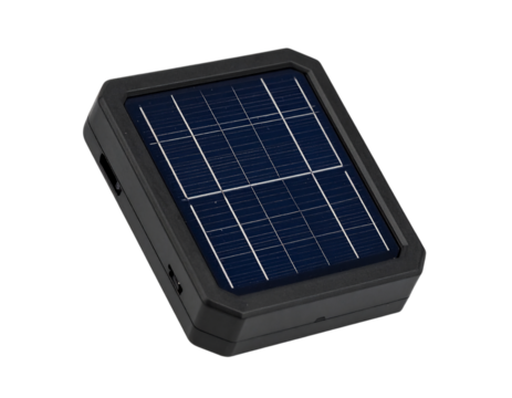 Portable solar panel device for charging electronics, a compact solution for renewable energy and sustainable power on the go on transparent background