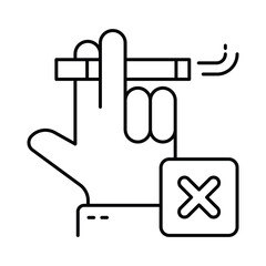 No Smoking Vector outline illustration style icon. EPS 10 file
