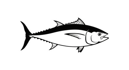 Obraz premium Capturing the Essence of a Powerful Tuna Fish in a Stunning Silhouette