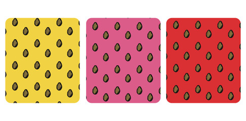Watermelon Seed Pattern. Yellow, Pink, Red Watermelon with Seeds Background. Summer Background Vector Illustration.