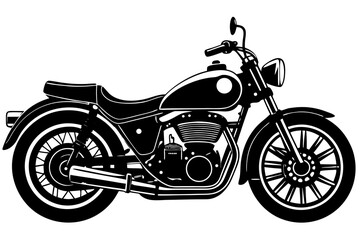 Obraz premium Classic motorcycle isolated on white background, a vintage vehicle icon