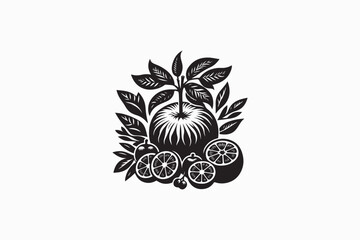 A  Abiu fruit vector silhouettes black image made by adobe illustrator.