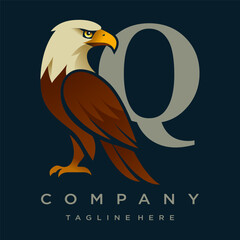 Letter Q Eagle Logo Designs