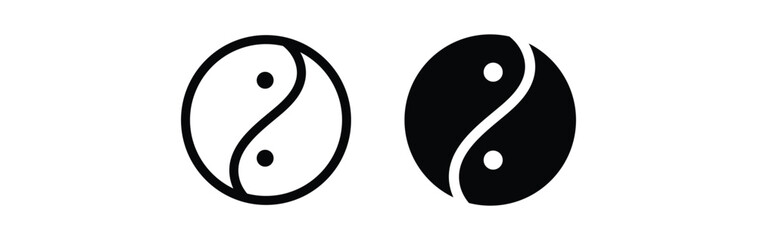 Yin Yang symbol on white background representing Taoist