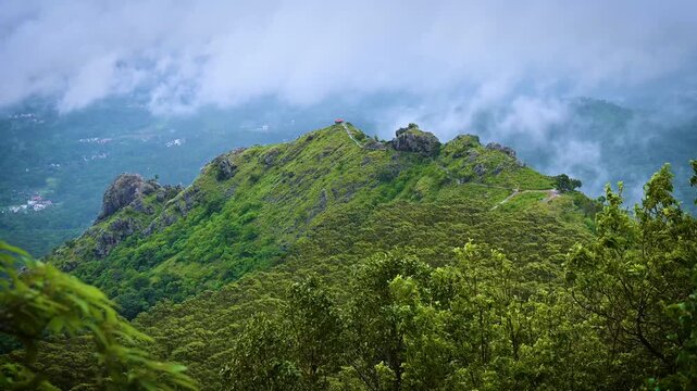 mountain landscape with clouds during rainy season from Ooty, Tamil Nadu
