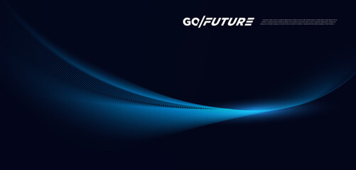 Abstract Futuristic Blue Wave Digital Background – Artificial Intelligence, Cyber Technology, Innovation Data Flow, Virtual Network, High-Tech Gradient Lines and Modern Communication Vector