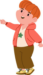 Cheerful Boy in Casual Outfit