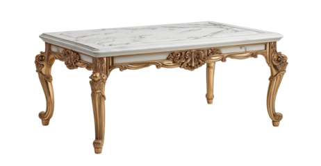 marble coffee table on transparent background, cutout