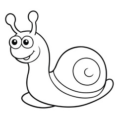 Cartoon snail isolated on white background
