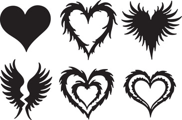 Unique heart silhouettes for creative projects and designs