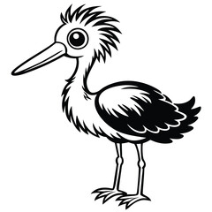 Fototapeta premium Wading bird with long beak isolated on white background