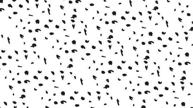 The spot-like texture moves and imitates falling snow or ash.