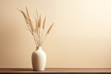  Elegant Vase with Tall Dried Grasses 
