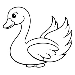 Obraz premium Cartoon duck illustration isolated on white background