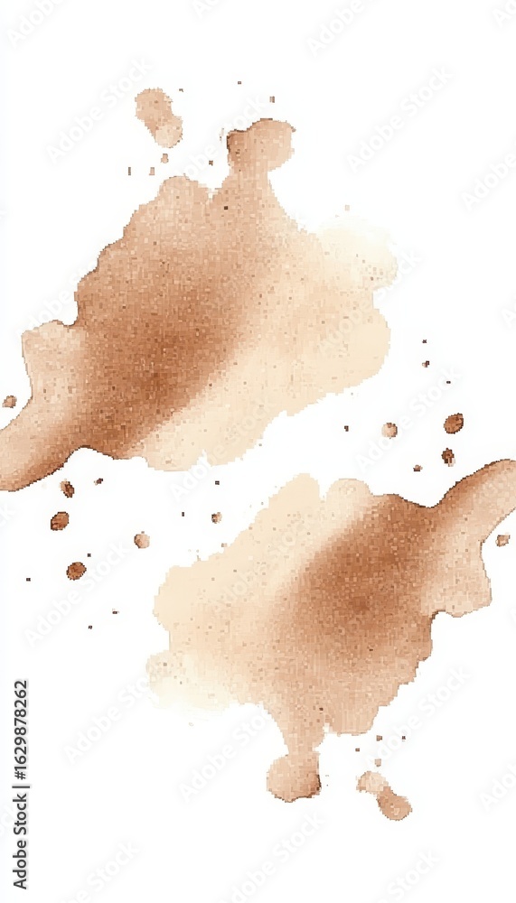 Aufkleber energetic coffee splash with stains and splatter design on a white background creating abstract art