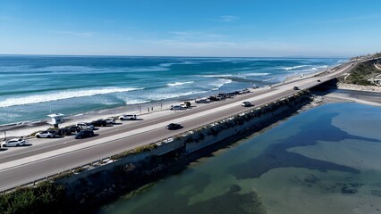 Torrey Pines State Beach In San Diego California United States. Stunning Tropical Coastline Beach...