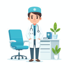 vector image of male doctor