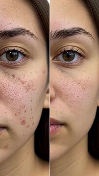 Timelapse transformation: skin healing and blemish reduction over time