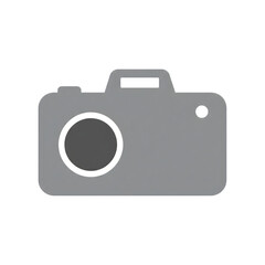 Simple gray camera icon on a black background