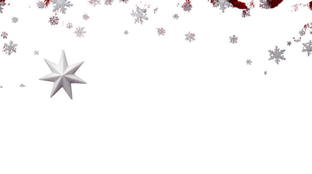 hd realistic red christmas background with white star snowflakes isolated on white