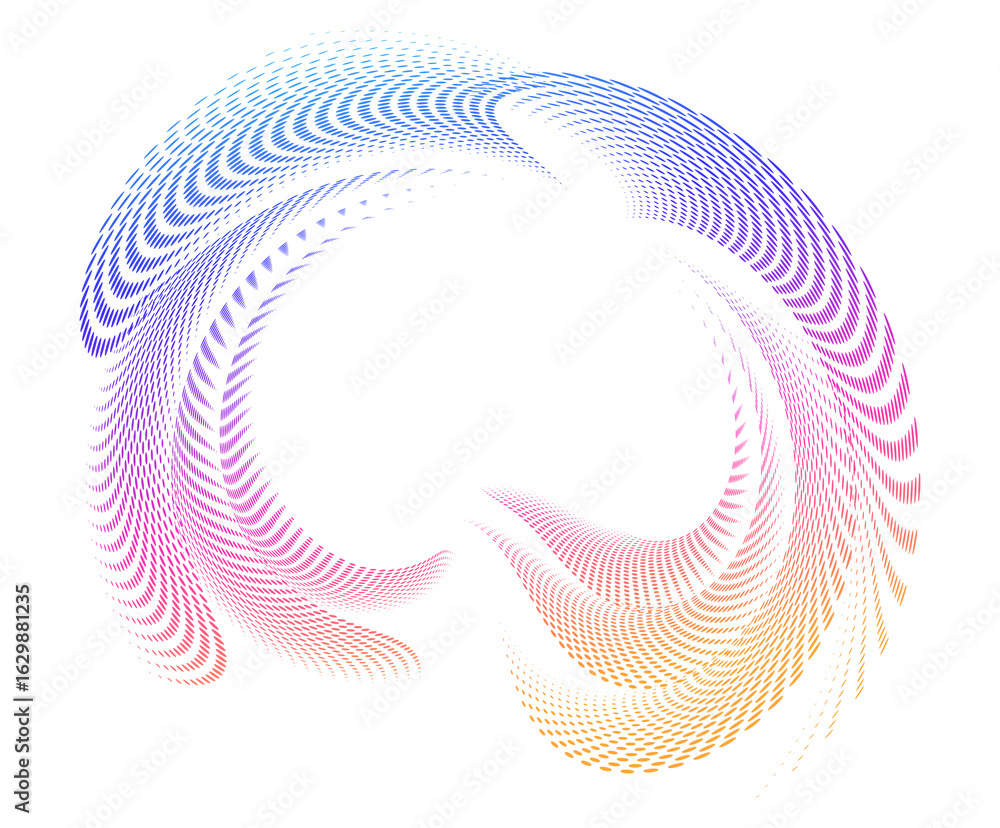 Poster design elements. wave of many purple lines circle ring. abstract vertical wavy stripes on white back