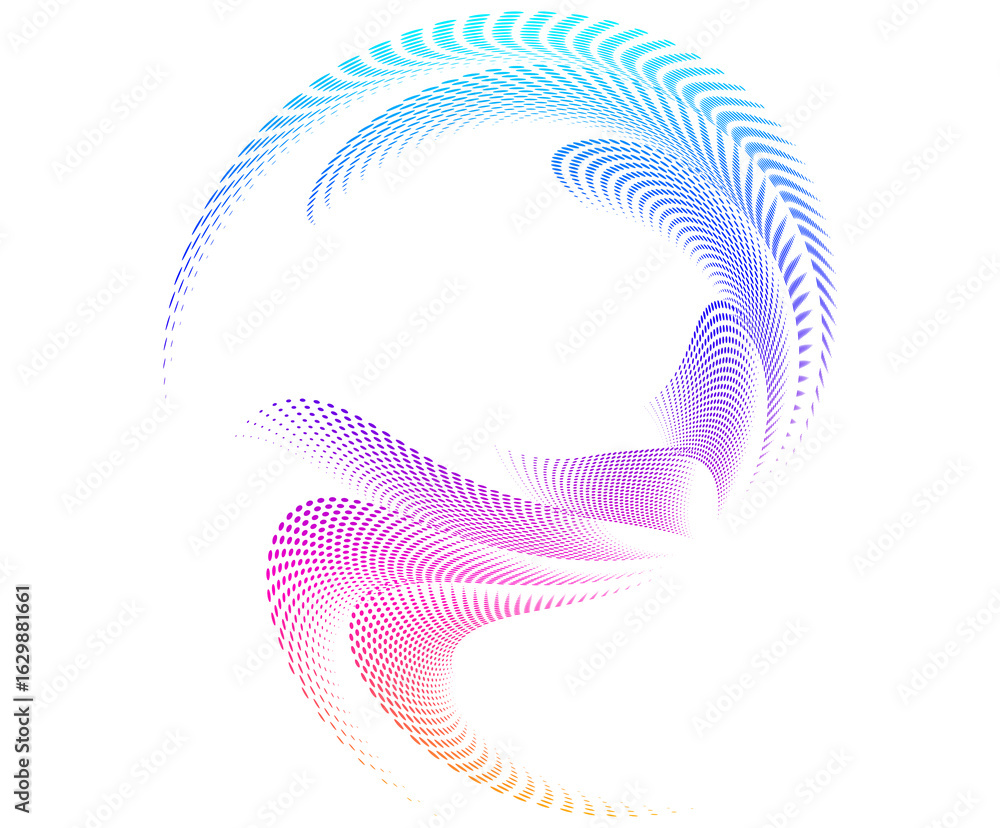 Poster design elements. wave of many purple lines circle ring. abstract vertical wavy stripes on white back