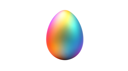hd realistic single rainbow gradient colored easter egg isolated on white