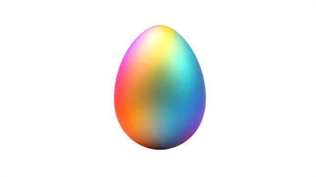 hd realistic single rainbow gradient colored easter egg isolated on white