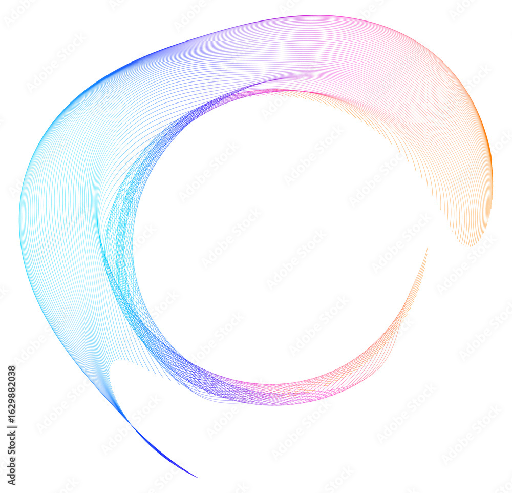 Poster design elements. wave of many purple lines circle ring. abstract vertical wavy stripes on white back