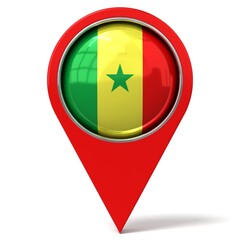 Senegal - location pin with flag - 3D illustration