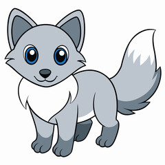 Naklejka premium Cute cartoon fox isolated on white background