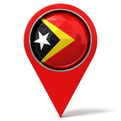 East Timor - location pin with flag - 3D illustration