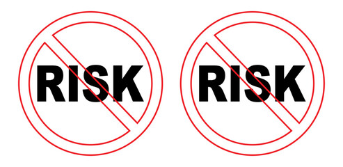 Forbidden Sign, No Risk, Zero Risk Icon Red Black.
Red Line At.