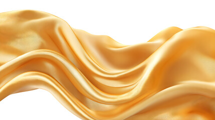 Obraz premium hd realistic yellow or golden satin background wavy isolated on white