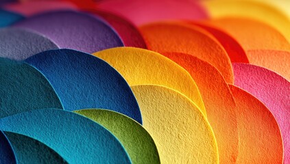 Layered circles of vibrant colors.  Close-up view
