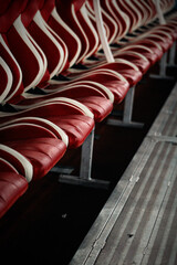 Obraz premium rows of red chairs in a row
