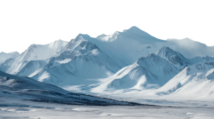 Alaska mountain range wilderness nature landscape, cutout