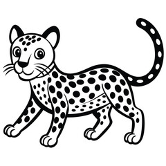 Fototapeta premium Cartoon cheetah isolated on white background illustration
