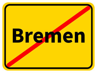 Illustration of a city exit sign for the city of Bremen