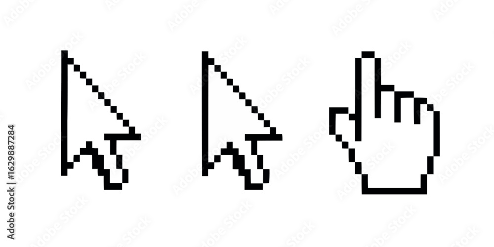 Fototapete collection of diverse computer mouse cursor icons for digital interfaces and web design